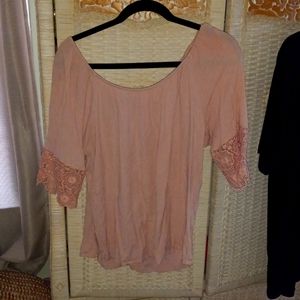 Pink soho off the shoulder top